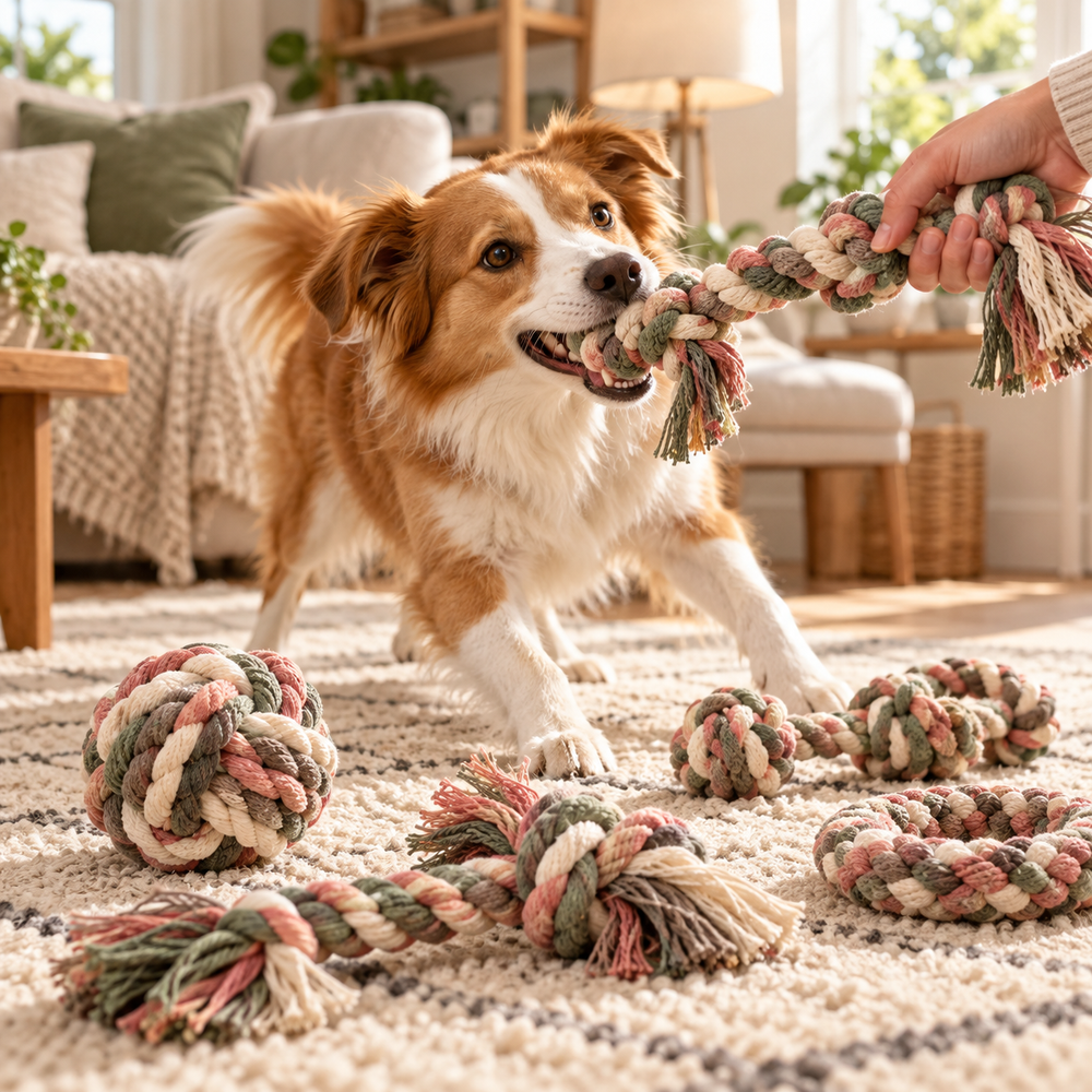 Myvorlena™ MeadowKnot Cotton Rope Toy Set
