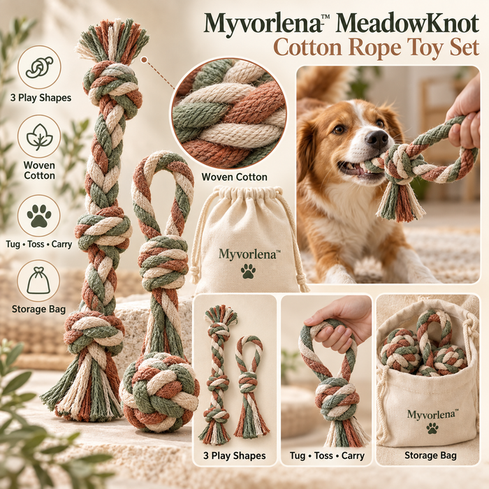 Myvorlena™ MeadowKnot Cotton Rope Toy Set