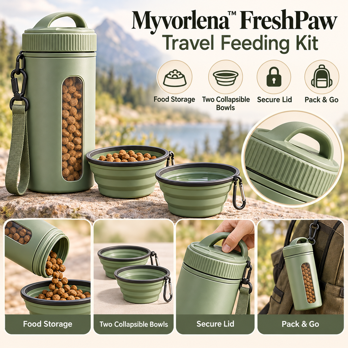 Myvorlena™ FreshPaw Travel Feeding Kit