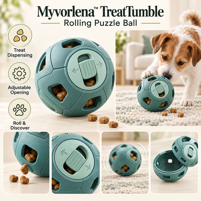 Myvorlena™ TreatTumble Rolling Puzzle Ball