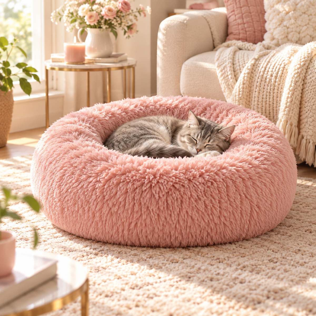 Myvorlena™ MoonPetal Round Cuddle Bed