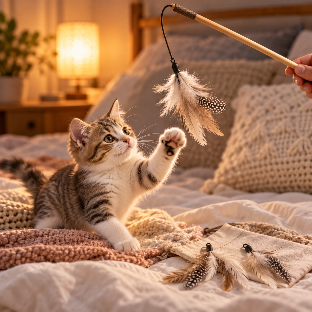 Myvorlena™ WhiskerWisp Feather Teaser Set