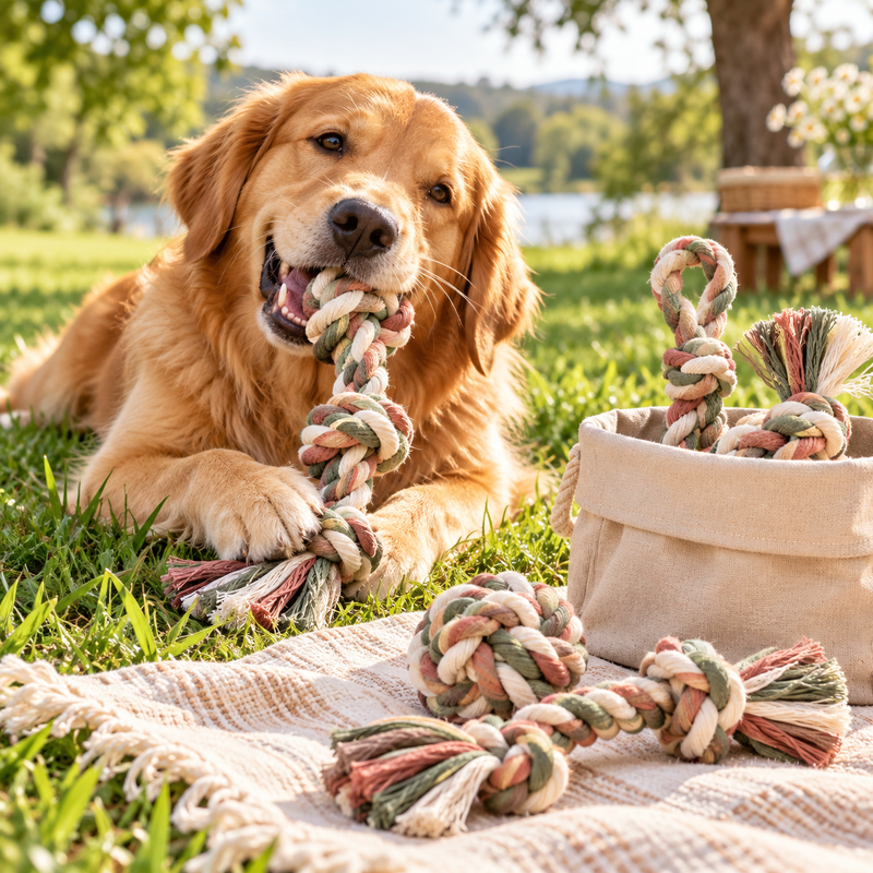 Myvorlena™ MeadowKnot Cotton Rope Toy Set
